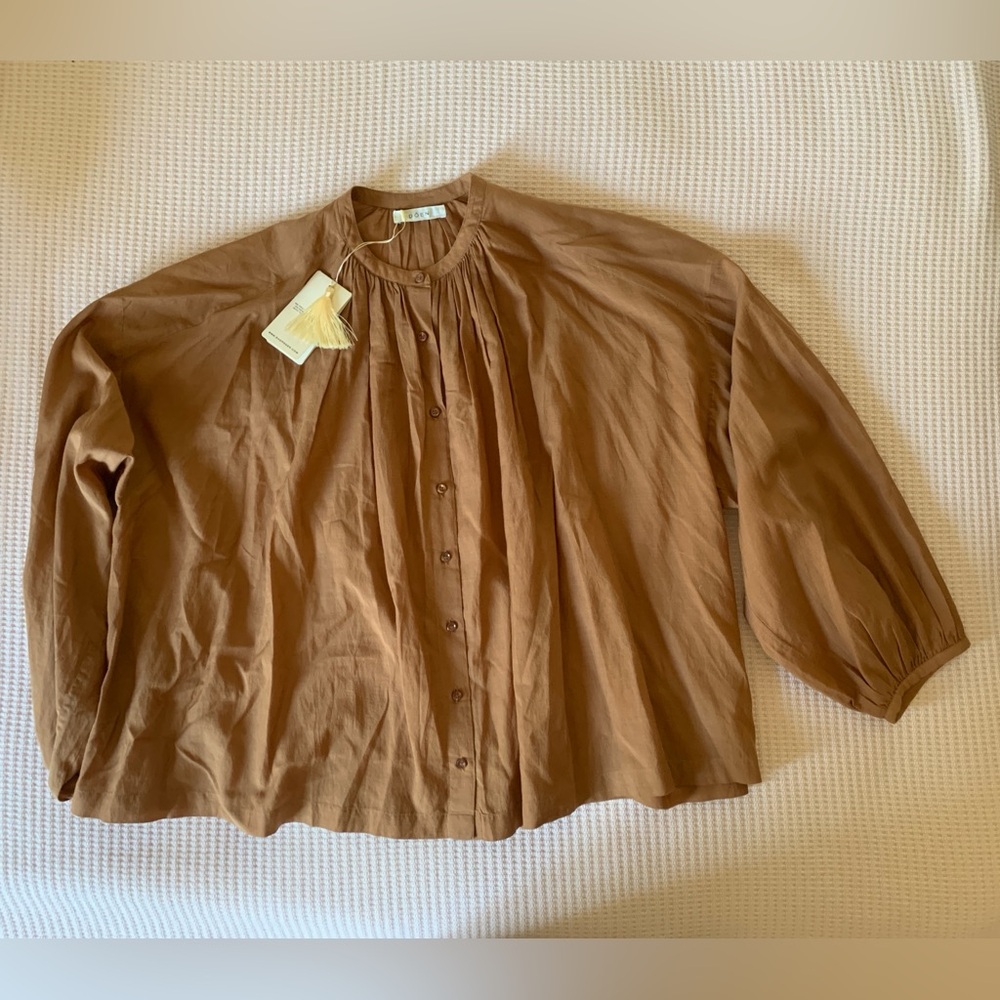 NWT Doen Jane Blouse - Clove - Medium - Fabric Imperfection